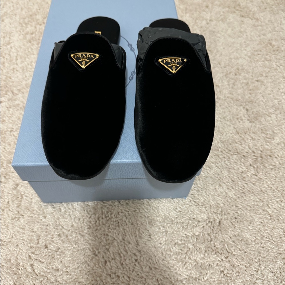 Prada velvet mules